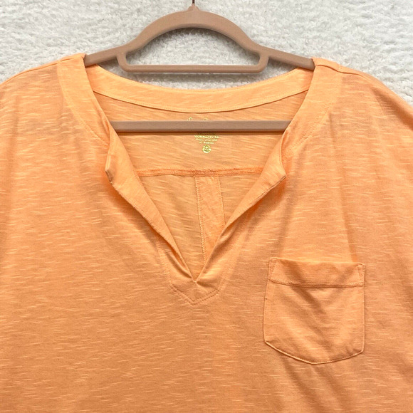 Lilly Pulitzer Shirt Womens Medium Orange Brodie Top Luxletic Melon Glow V Neck - Picture 4 of 11
